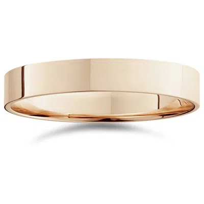 Pompeii3 4mm Flat High Polished Wedding Band 14k Rose Gold Size Selectable In Multi