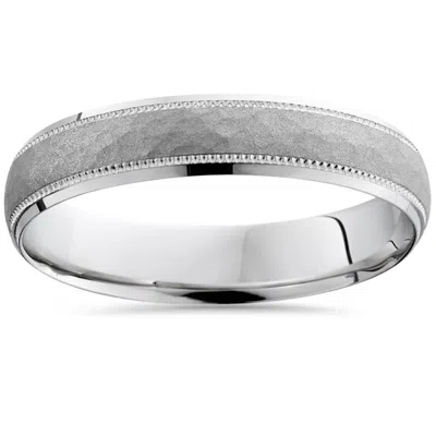 Pompeii3 4mm Hammered 950 Platinum Wedding Band Free Sizing Size Selectable In Multi