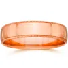Pompeii3 4mm Milgrain 14k Rose Gold Polished Wedding Band Size Selectable In Multi