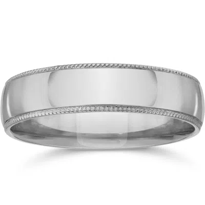 Pompeii3 4mm Milgrain Mens Wedding Band 950 Platinum Size Selectable In Multi