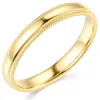 Pompeii3 4mm Milgrain Plain High Polished Dome Wedding Band 10k White, Yellow, Rose Gold In Gold