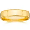 Pompeii3 4mm Milgrain Wedding Band 14k Yellow Gold Size Selectable In Multi