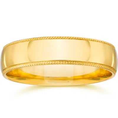 Pompeii3 4mm Milgrain Wedding Band 14k Yellow Gold Size Selectable In Multi
