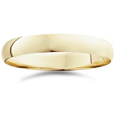 Pompeii3 4mm Plain High Polish Wedding Band Ring 14k Yellow Gold Size Selectable