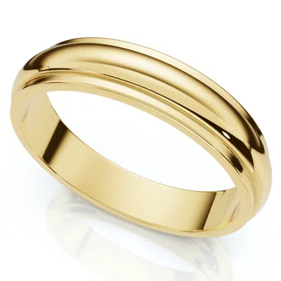 Pompeii3 4mm Step Cut Polished Wedding Band 14k Yellow Gold Size Selectable In Multi