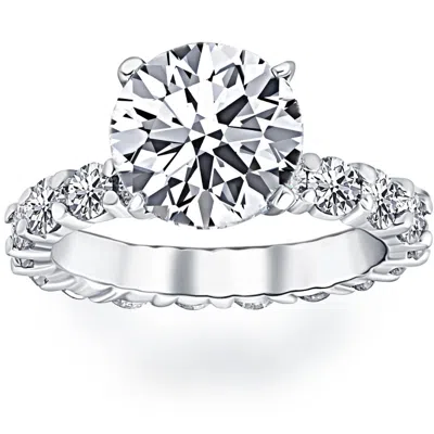 Pompeii3 5 1/2ct Diamond Eternity Engagement Ring 14k White Gold Lab Grown In Multi