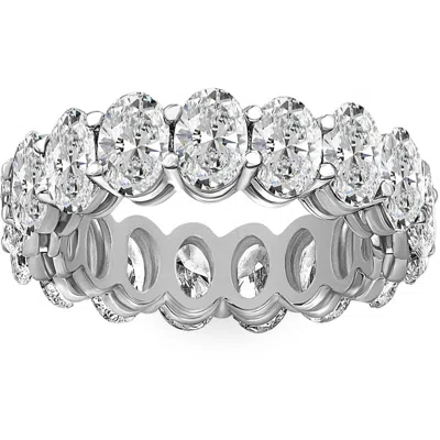 Pompeii3 5 1/2ct Oval Diamond Eternity Ring White Yellow Rose Gold Or Platinum Lab Grown In Multi