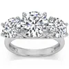 Pompeii3 5 1/2ct Three Stone Lab Grown Diamond Engagement Ring White Yellow Or Rose Gold In Multi