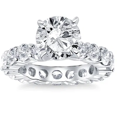 Pompeii3 5 1/2ct Tw Round Cut Diamond Eternity Engagement Ring 14k White Gold Lab Grown In Multi