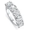 Pompeii3 5 1/4ct Cushion Cut 5-stone Diamond Wedding Anniversary Ring 14k Gold Lab Grown In Multi
