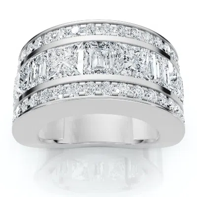 Pompeii3 5 3/4ct Bold Diamond Statement Ring 14k Gold Or Platinum Lab Grown In Metallic