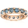 Pompeii3 5 Ct Blue Diamond Eternity Ring In White, Yellow, Or Rose Gold Lab Grown In Blue