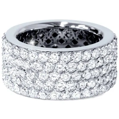 Pompeii3 5 Ct Pave Diamond Eternity Ring 14k White Gold In Multi