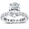 Pompeii3 5 Ct Tw Oval Diamond Eternity Engagement Ring 14k White Gold Lab Grown In White