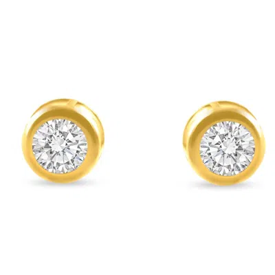 Pompeii3 .50 - 1.75 Carat Tw Diamond Bezel Stud Earrings In 14k Gold Lab Grown In Burgundy