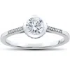Pompeii3 5/8 Ct Lab Grown Diamond Aria Engagement Ring 14k White Gold In Silver