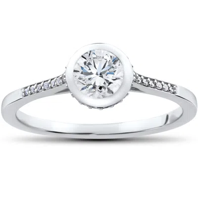 Pompeii3 5/8 Ct Lab Grown Diamond Aria Engagement Ring 14k White Gold In Silver