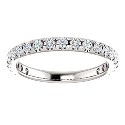 Pompeii3 5/8 Cttw Diamond Wedding Ring Womens Stackable French Set 14k White Gold Band In Silver
