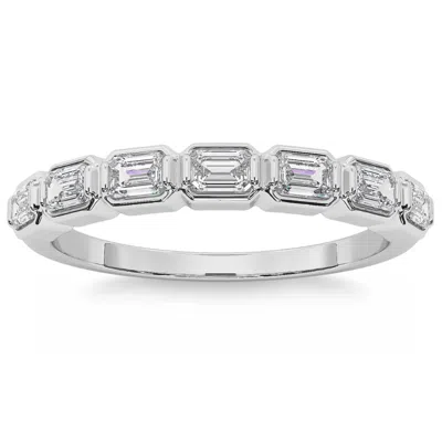 Pompeii3 5/8ct Baguette Cut Wedding Ring Anniversary Band 14k Gold Lab Grown In Metallic