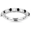 Pompeii3 5/8ct Black & White Diamond Wedding Ring 14k White Gold In Black