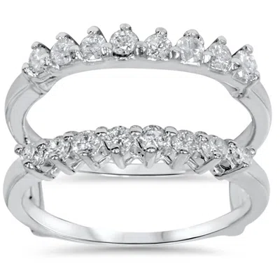 Pompeii3 5/8ct Diamond Guard Ring Enhancer 14k White Gold In Multi
