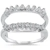 Pompeii3 5/8ct Diamond Guard Ring Enhancer 14k White Gold In Silver