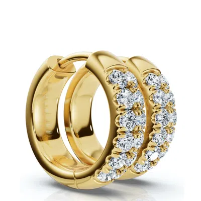 Pompeii3 5/8ct Diamond Hooops 14k Gold Lab Grown 12mm Tall In Silver