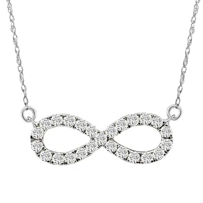 Pompeii3 5/8ct Diamond Infinity Pendant White Or Yellow Gold Necklace 3/4" Wide
