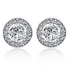 Pompeii3 5/8ct Halo Diamond Studs 14k White Gold In Multi