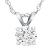Pompeii3 5/8ct Lab Grown Diamond Round Solitaire Pendant 14k White Gold In Silver