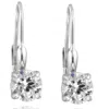 Pompeii3 5/8ct Lever Back Dangle Hoops 14k White Gold Earrings Lab Grown In Multi
