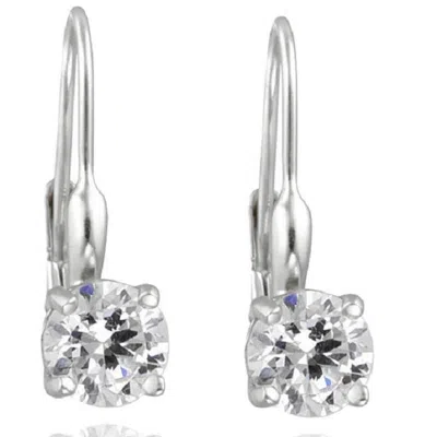 Pompeii3 5/8ct Lever Back Dangle Hoops 14k White Gold Earrings Lab Grown In Multi