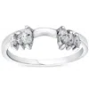 Pompeii3 5/8ct Marquise Diamond Ring Enhancer 14k White Gold In Silver