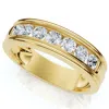 Pompeii3 5/8ct Men's Diamond Channel Set Brushed Wedding Ring 14k Gold Lab Grown In Multi