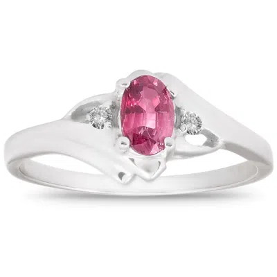 Pompeii3 5/8ct Oval Ruby & Diamond Ring 14k White Gold In Multi