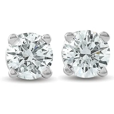 Pompeii3 5/8ct Round Diamond Excellent Studs Screw Backs 14k White Gold Lab Grown In Red