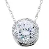 Pompeii3 5/8ct Round Diamond Halo Pendant 14k White Gold W/ 18" Chain In Multi