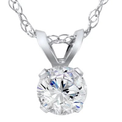 Pompeii3 5/8ct Round Diamond Solitaire Pendant 14k White Gold In Multi