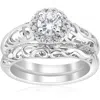 Pompeii3 5/8ct Round Diamond Vintage Engagement Wedding Ring Set 14k White Gold In Multi