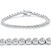 Pompeii3 5ct Diamond Half Bezel Tennis Bracelet 14k White Or Yellow Gold 7" Lab Grown In Multi