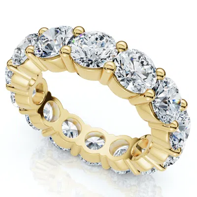 Pompeii3 5ct Diamond Prong Eternity Ring 14k Gold Lab Grown Women's Anniversary Band In Brown