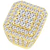 Pompeii3 5ct Diamond Ring Men's Flashy Multi Row Wedding Band In White Or Yellow Gold In Multi