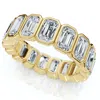 Shop Pompeii3 5ct Emerald Cut Bezel Eternity Wedding Ring 14k Gold Lab Grown In Silver