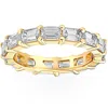 Pompeii3 5ct Emerald Moissanite Eternity Ring In 14k Yellow Gold In Multi