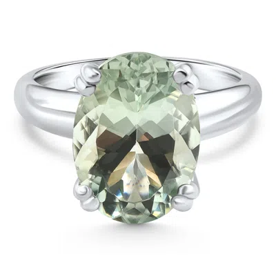 Pompeii3 5ct Green Amethyst Oval Ring 10k Gold In Multi