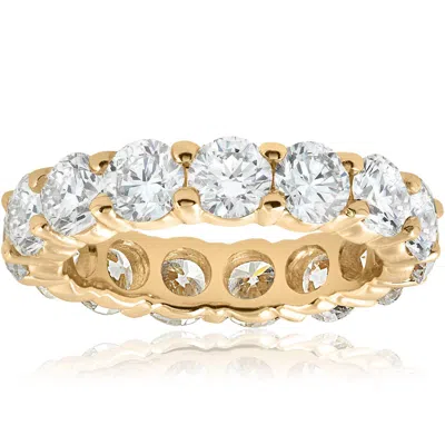 Pompeii3 5ct Prong Diamond Eternity Wedding Ring 14k Yellow Gold In Silver