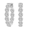Pompeii3 5ct Tw Diamond Inside Outside Hoops Earrings 14k White Gold Lab Growm
