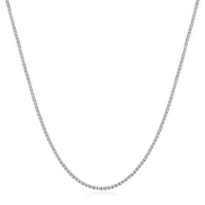 Pompeii3 5ct Tw Diamond Tennis Necklace 4-prong 14k White Gold 16" Lab Grown In Silver
