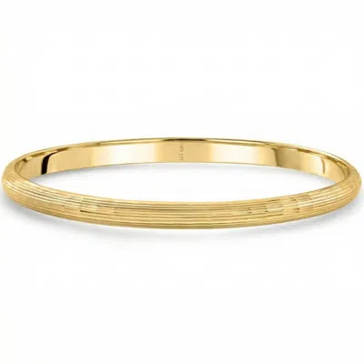 Pompeii3 5mm Brushed Bangle Bracelet 18k Yellow Gold Over Silver