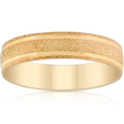 Pompeii3 5mm Brushed Wedding Band 10k Yellow Gold Size Selectable In Multi